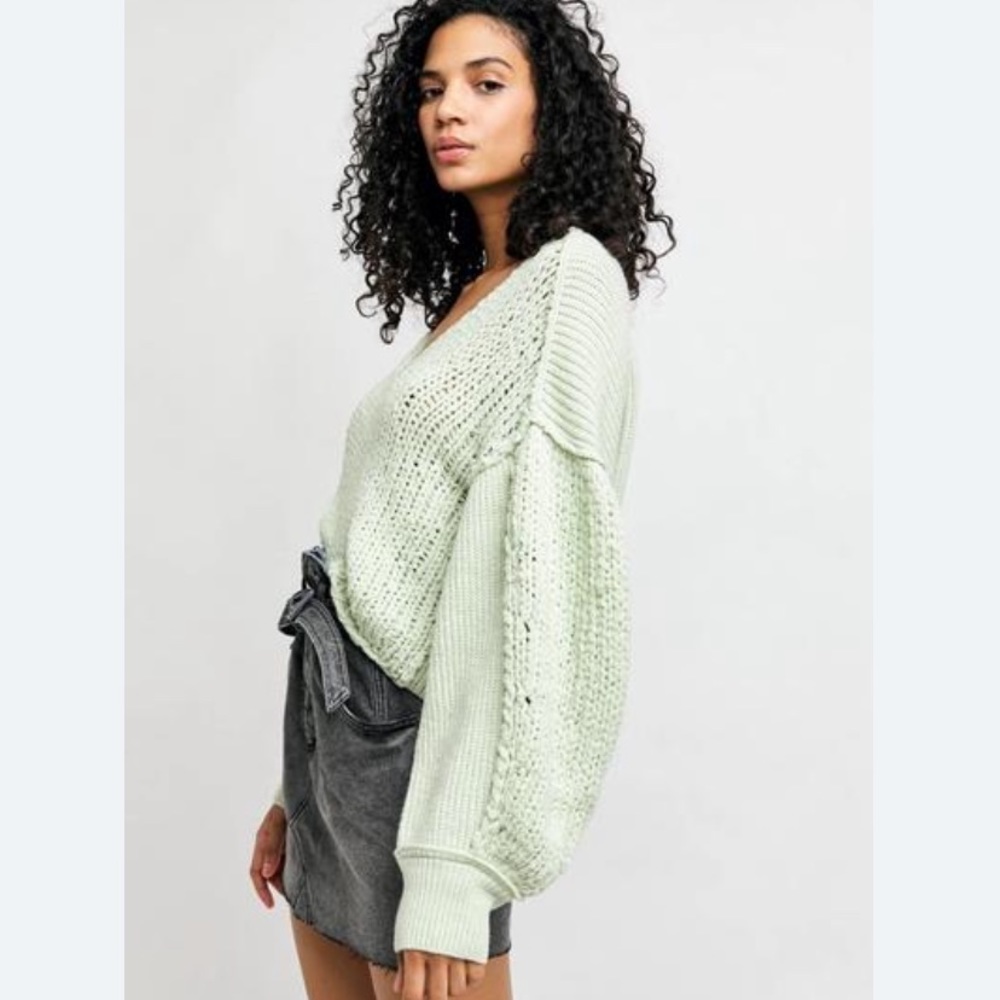 Free People Sea Bright Pullover Lime - Picture 5 of 7